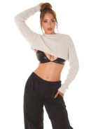 Női kötött crop felső / pulcsi