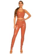 Bronz latex 2 részes szett top + nadrág